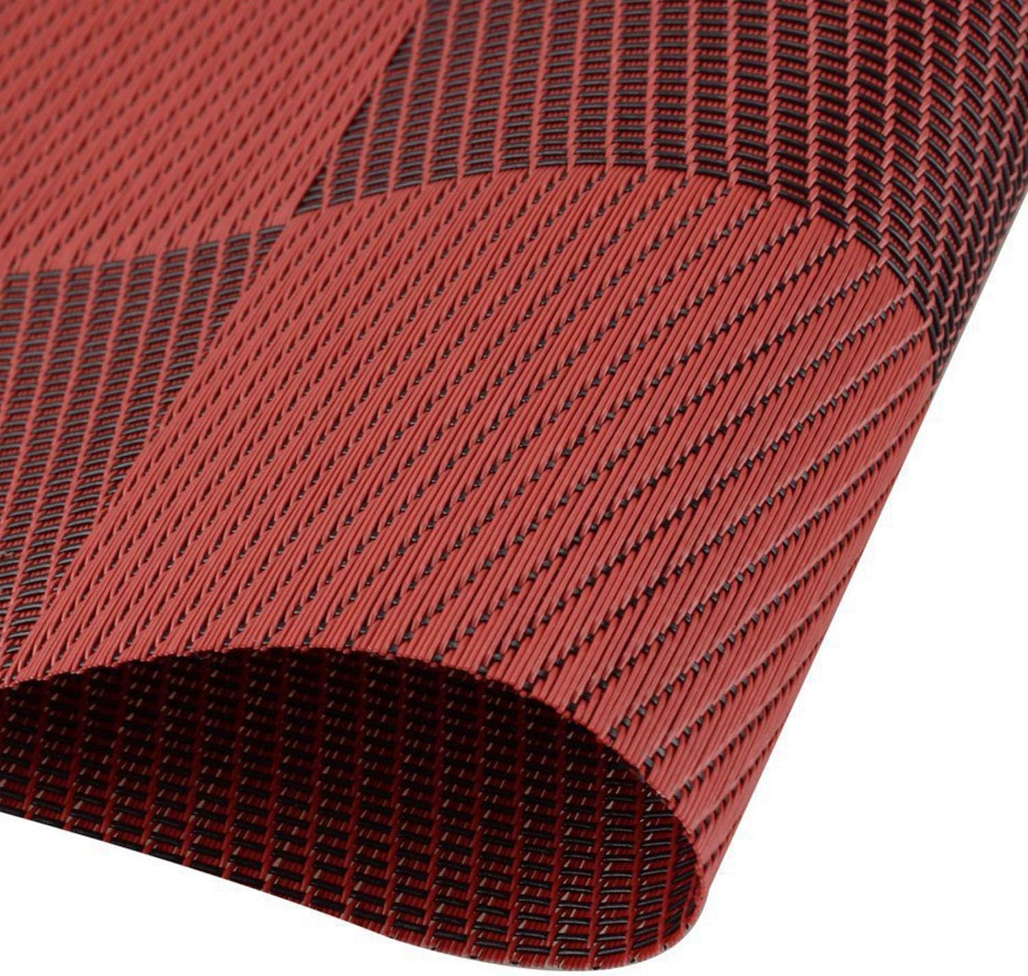Top Finel Placemats,Plastic Table Mats Set of 8,Heat Resistant Washable Place Mats for Dinner Table,Red: Home & Kitchen