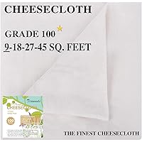 Cheesecloth, Grade 100, 9 Square Feet, 100% Unbleached Pure Cotton Cheesecloth for Straining, Filtering and Roasting…