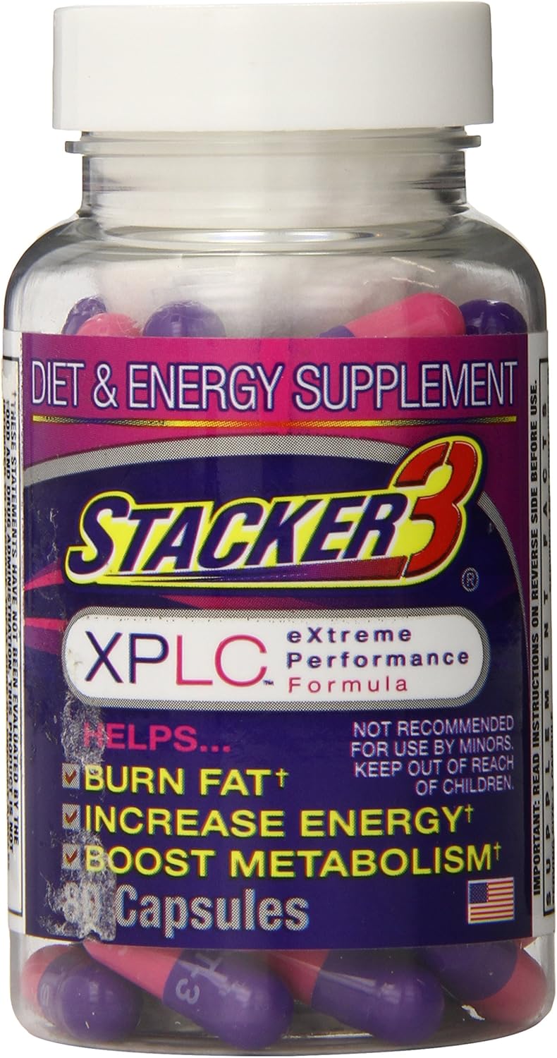 Stacker 3 Xplc Body Fat Burner And Metabolism Boosting Weight Management Supplement 80 Capsules