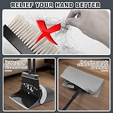 JEHONN Long Handled Dustpan and Brush Set 138 cm Swivel Broom Black Gray view 2