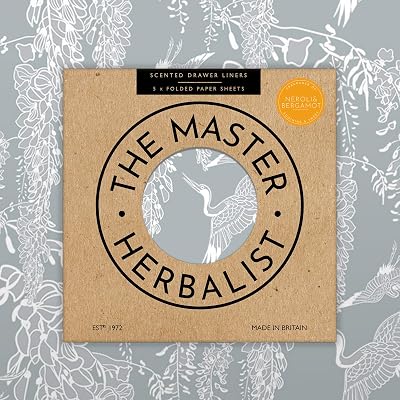 The Master Herbalist Scented Drawer Liners - Classical Heron Design