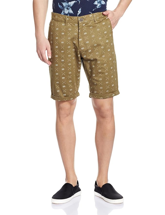 Buy People Men's Cotton Shorts (8907496223208_P10102171058621_28_Khaki