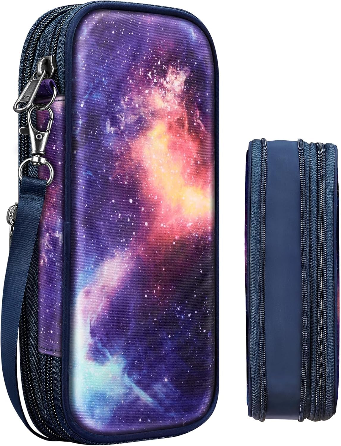 FINPAC Large Capacity Pencil Case, Foldable Pencil Box, Big Pen Pouch Stationery Storage Organiser for Teen Girls Boys Adults, Office School Supply for Students, Galaxy