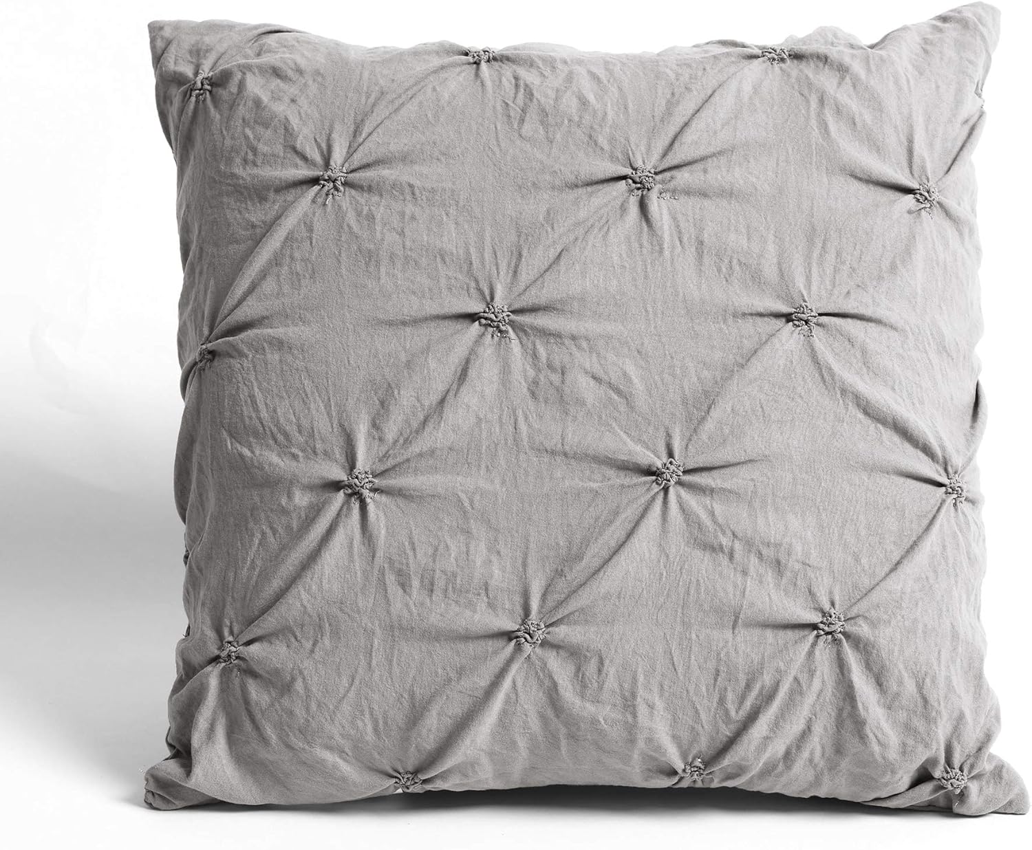 Lush Decor Ravello Comforter Shabby Chic Style Pintuck 5 Piece Bedding Set with Pillow Shams, King, Gray: Home & Kitchen