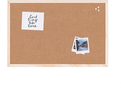 Bi-Office Cork Board 90x60 cm Pine Frame Brown