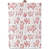 Aonimonis Pig Pattern Throw Blanket Gifts for Women, Soft Fuzzy Warm Cozy Flannel Blankets for Bedroom, Travel, Couch, Home Decor 50x60 in