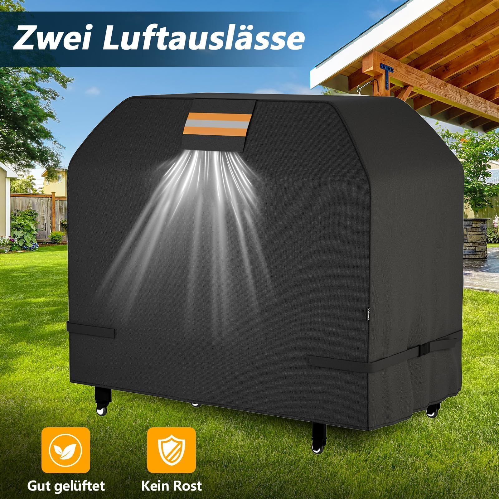 EVRBUL Grillabdeckung Wetterfest 149x63x122cm UV-Beständig 420D-Gewebe, Strapazierfähig Reißfest Staubdicht BBQ Cover Kompatibel mit Weber Genesis Charbroil Classic Nexgrill 2-4 Brenner 6