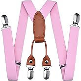 Branduce Solid Color Baby Boy Suspender with 4 Strong Clips Adjustable Kids Y Back Suspenders