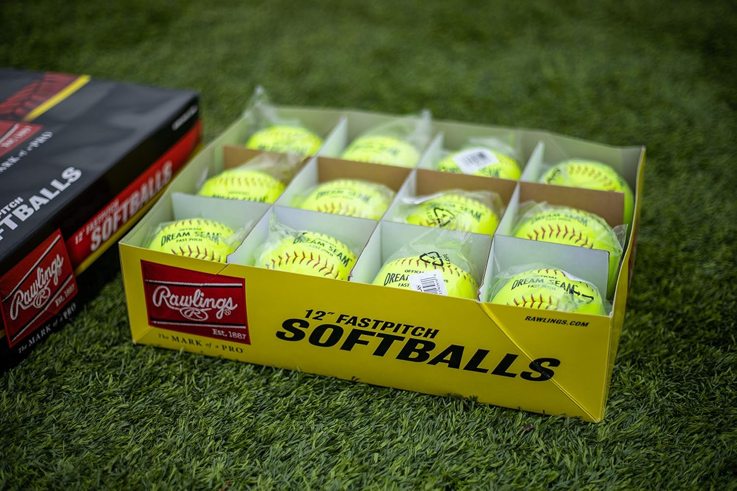 Rawlings Sporting Goods C12RYLAH Official ASA Dream Seam Fast Pitch Softballs (One Dozen), Yellow, Size 12 : Sports & Outdoors