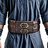 PEKVU Medieval Viking Wide Belt Faux Leather Armor Knight Corset Belt for LARP Christmas Gifts Costume