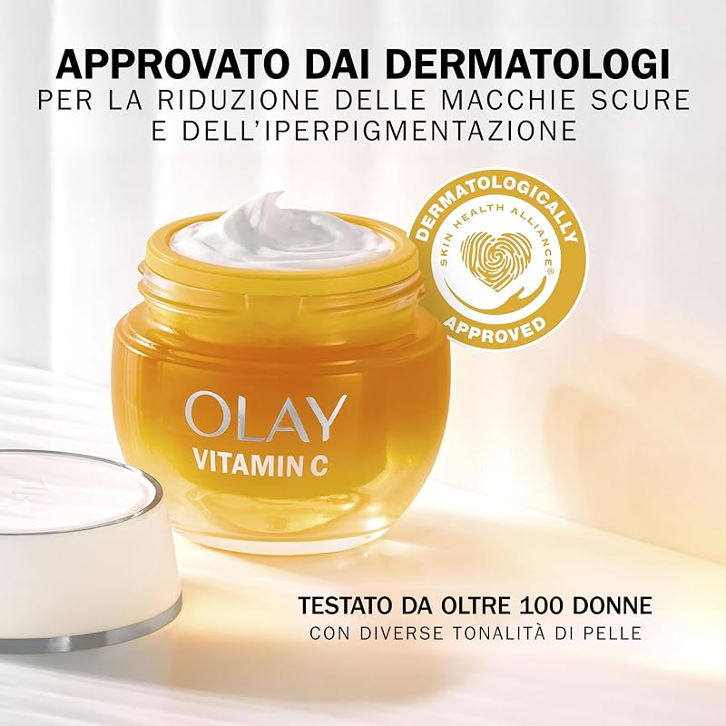 Vitamin C Gel Viso Idratante Giorno, Cura della Pelle con AHA, Niacinamide al 99% di Purezza e Vitamina E. Skin Care Illuminante Antimacchie, Uniforma, Idrata. Non Appiccicoso, 50ml