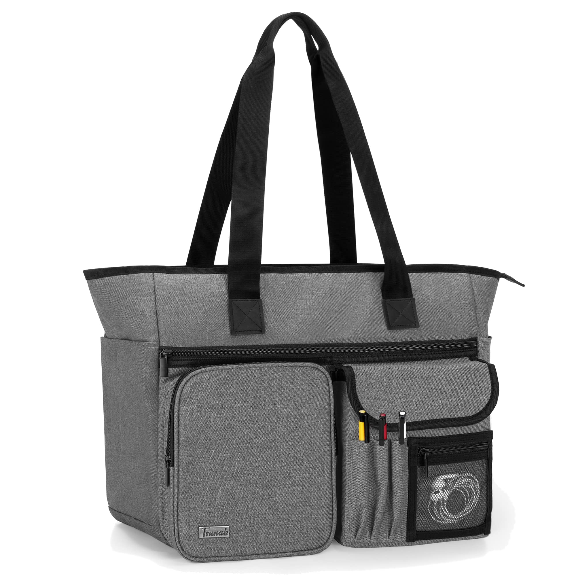 Trunab Portable Teacher Work Bag, Teacher Utility Tote Bag with Multiple Pockets and Padded Laptop Sleeve, Ideal for Work, Travel, Office, Business, Patented Design