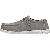 HEYDUDE Men's Wally Canvas Stretch Beige Size 8 | Men's Shoes | Men Slip-on Loafers | Comfortable & Light-Weight