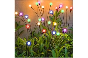 TONULAX Solar Garden Lights, Starburst Swaying Light - Swaying When Wind Blows, Solar Lights Outdoor Decorative, Color Changing RGB Light for Yard Patio Pathway Decoration(2 Pack)