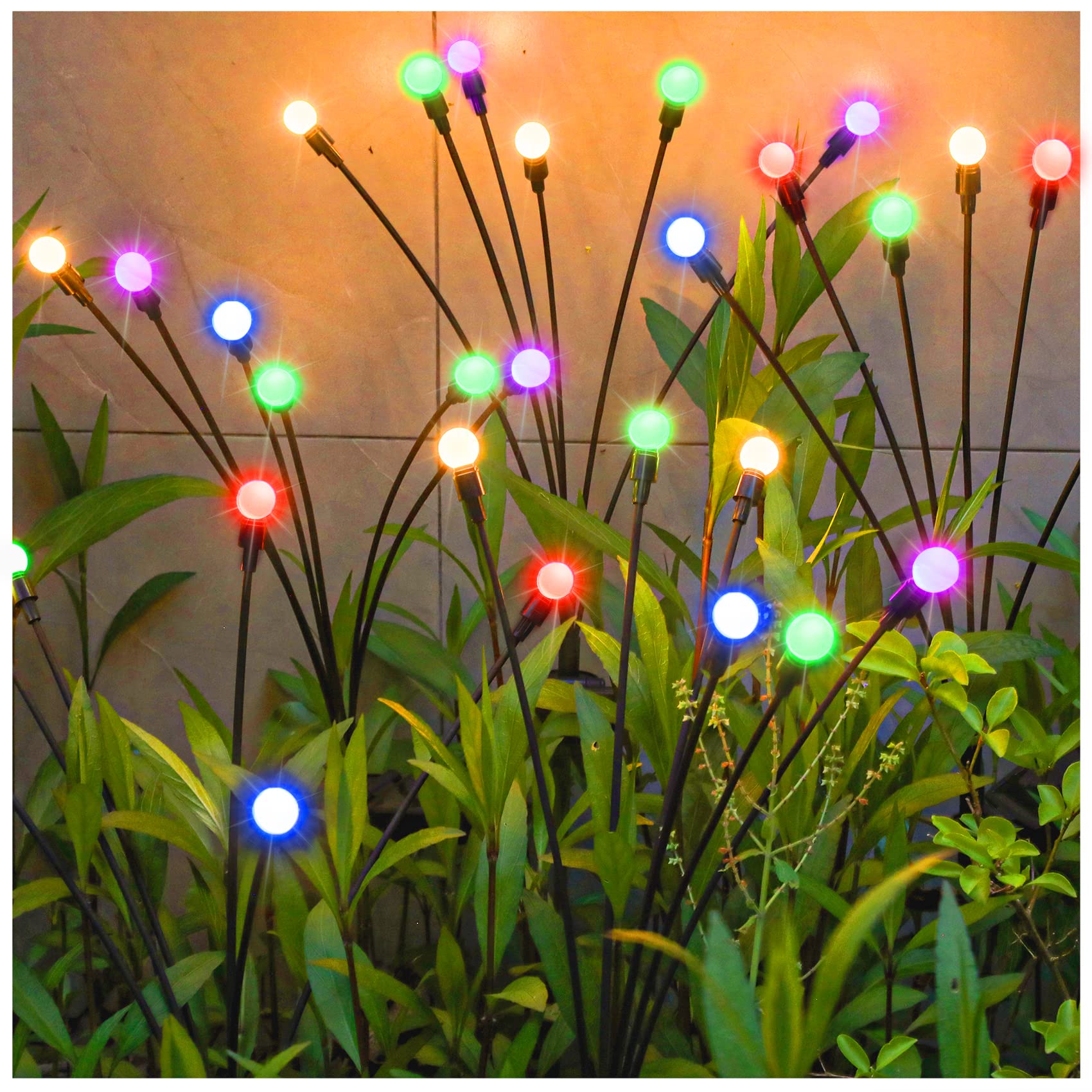 Photo 1 of TONULAX Solar Garden Lights, Starburst Swaying When Wind Blows, Solar Lights Outdoor Decorative, Color Changing RGB Light for Yard Patio Pathway Decoration(4 Pack)