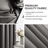 Deconovo Eyelet Blackout Curtains 2 Panels Grey Thermal Insulated 42x84 in view 7