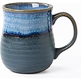 masoline 23 oz Large Ceramic Coffee Mugs, Handmade Cup with Large Handle, Big Tea and Coffee Cups for Office and Home, Microwave and Dishwasher Safe (Blue Grey)