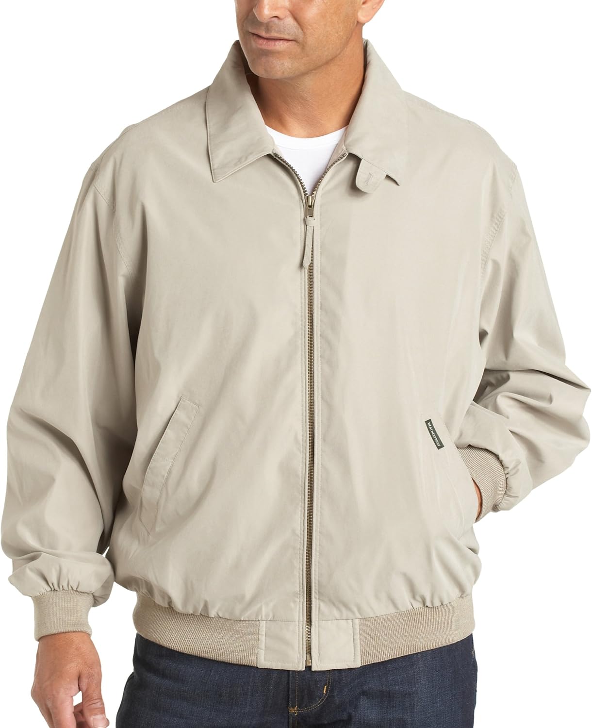 Weatherproof Men's Microfiber Classic Golf Jacket, Stone