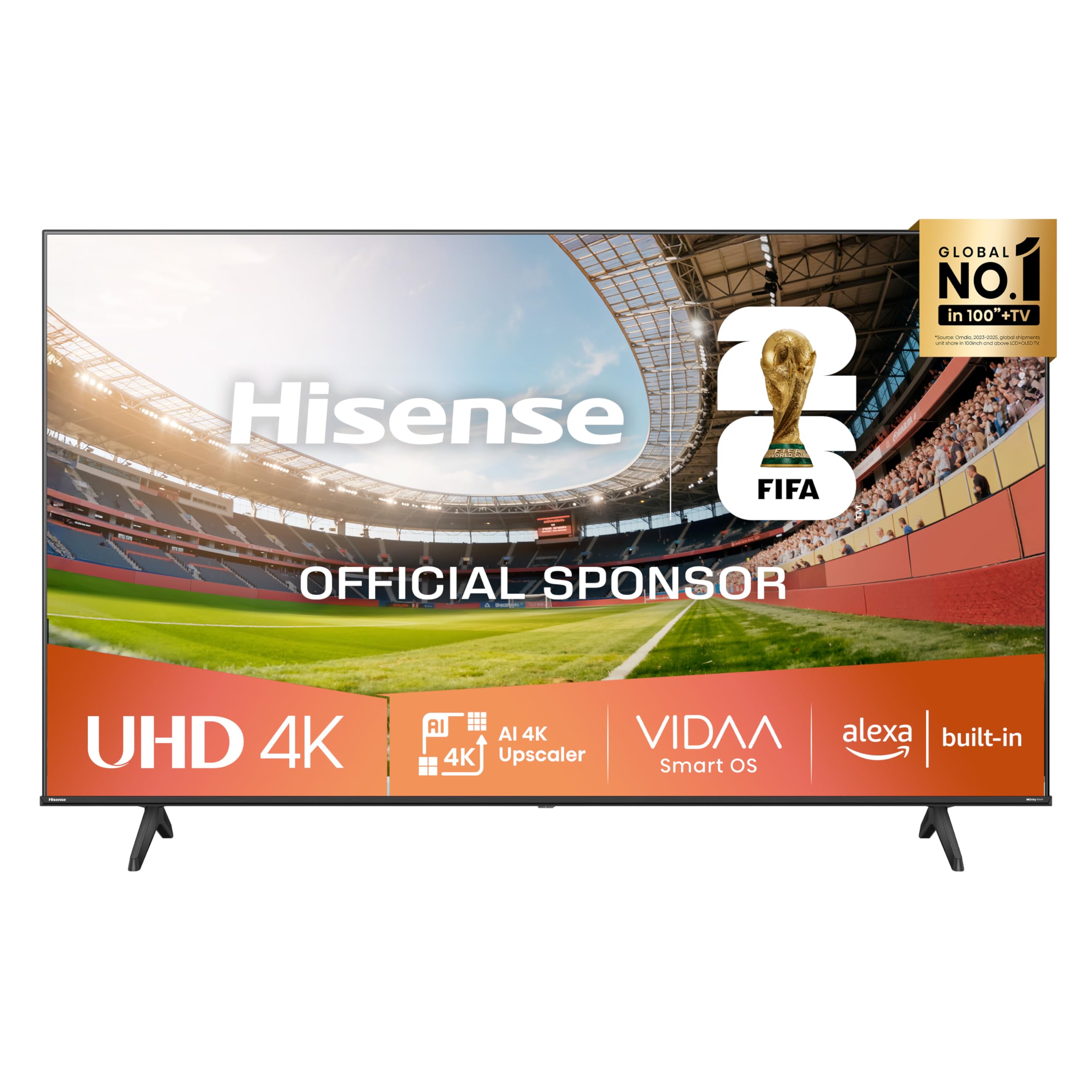 Hisense Smart TV 43" 4K Ultra HD 2025 43E63QT, Smart TV VIDAA U8, Dolby Vision, HDR 10, Game Mode Plus, Alexa Built-in, VIDAA Voice, Tuner DVB-T2/S2 HEVC 10, lativù 4K, 43'', 2025 LED