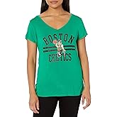 Ultra Game Women's NBA Official V-Neck Rhinestone Short Sleeve Tee Shirt