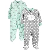 Simple Joys by Carter's unisex-baby 2-pack Neutral Fleece Footed Sleep and Play