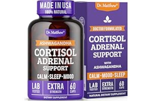 Dr. Matthew Cortisol Reducer Supplement for Women. Adrenal Support with Ashwagandha, Rhodiola & Ginseng – A Detox Cocktail to Lower Cortisol & Aid Relaxation, Calm and Restful Sleep
