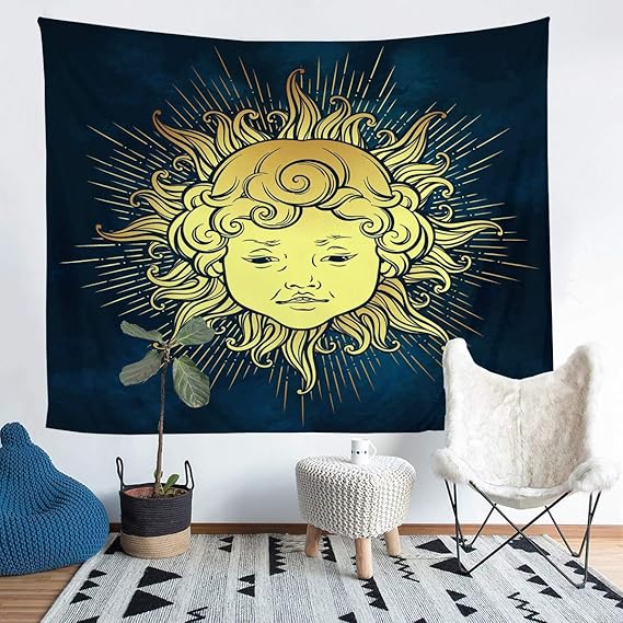 Amazon.com: Feelyou Boho Sun Wall Blanket Bohemian Style ...