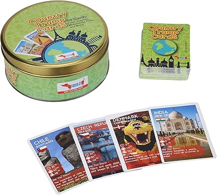 CocoMoco Kids Country Trump Cards Geography Game, Educational Toy, Return Gift for Kids Ages 5-8 Years, 9-12 Year Old Boys and Girls (Multicolor)