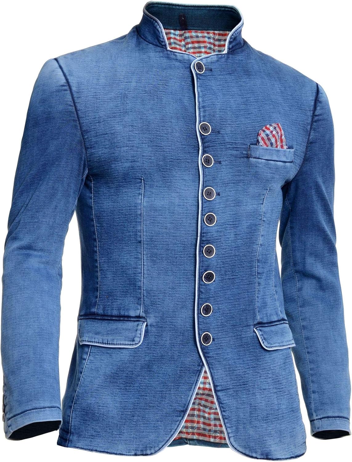 blue white denim jacket