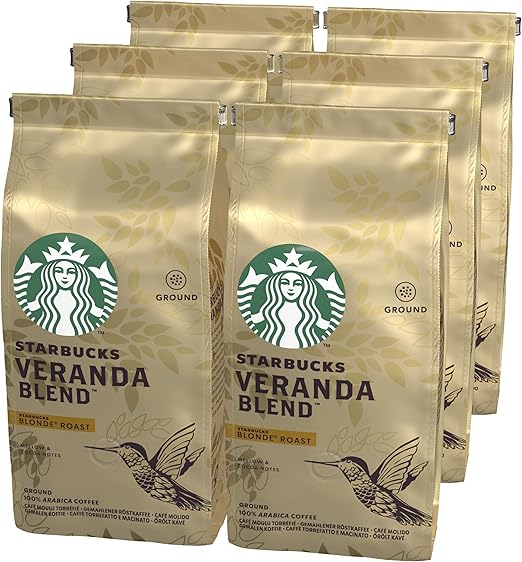 STARBUCKS VERANDA BLEND Café molido de tostado suave, 6 x