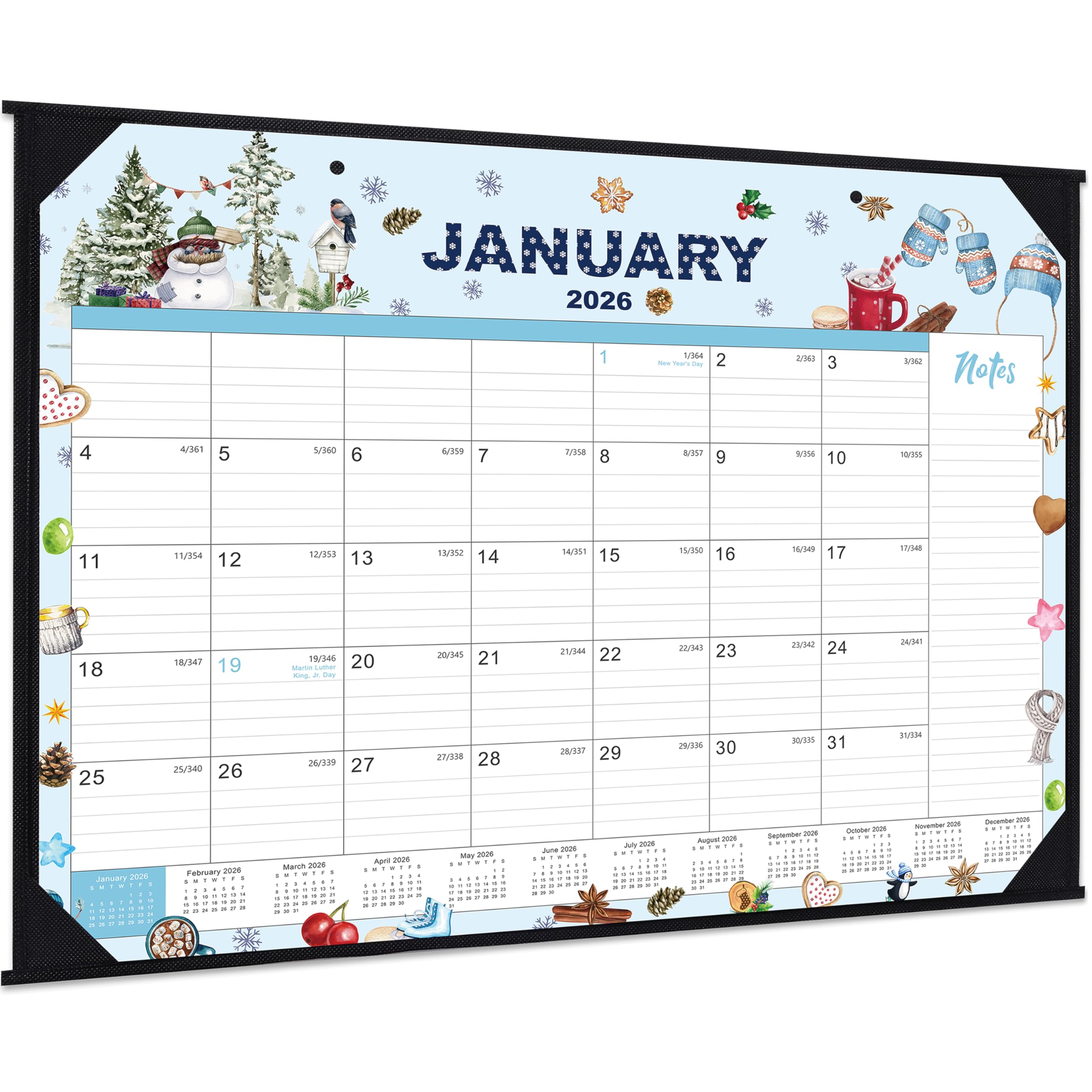 Photo 1 of 2026 Desk Calendar - Large Desk Calendar 2026, Jan.2026 - Dec.2026, 22" x 17", 12 Months Desktop Calendar 2026 with Corner Protectors, Desk Pad, Large Ruled Blocks - 12 Different Themes