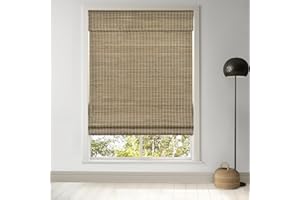 LazBlinds Cordless Bamboo Roman Shades, Privacy Blinds for Interior Windows, Room Darkening Roll Up Bamboo Blinds for Home & Patio, 35" W x 64" H, BDP-Driftwood