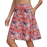 KORALHY Golf Skorts for Women 20" Knee Length Skirt with Built-in Shorts & 4 Pockets for Tennis, Athletic, Casual Wear