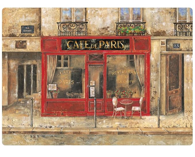 Cafe de Paris 8 Piece Placemat & Coaster Set Amazon.co.uk Kitchen & Home