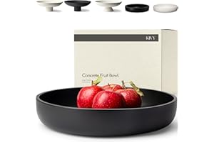 KIVY Concrete Fruit Bowl for Kitchen Counter - Large Decorative Bowl for Home Decor - Modern Key Bowl for Entryway Table - Co