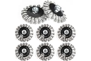 VOUYAR 8 Pack 4 Inch Stainless Steel Wire Wheels for Angle Grinder, Wire Wheel Brush for 4 1/2 Angle Grinder, Twist Knotted Wire Wheel with 5/8" Thread Arbor for Removing Rust