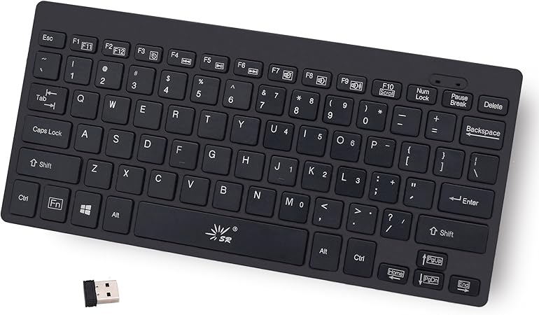 Amazon Com Sr Mini Teclado 2 4g Inalambrico Luz Delgada 78 Teclas Usb Multimedia Pequeno Para Pc Ordenador Portatil Negro Computers Accessories