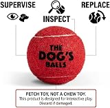 The Dog's Balls Dog Tennis Balls Red Medium 6-Pack Non-Abrasive Felt Float view 8