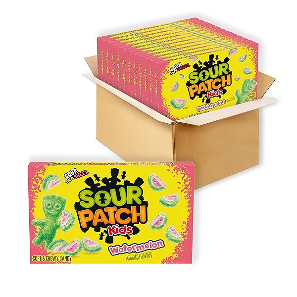 SOUR PATCH KIDS WATERMELON SOFT & CHEWY CANDY, BULK CANDY, 12 – 3.5 OZ BOXES