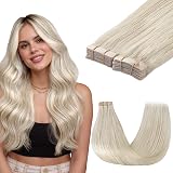 GOO GOO Tape In Hair Extensions 16in 100g 40pcs 60A Platinum Blonde