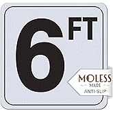 MOLESS 6FT Pool Depth Marker Stickers – 6x6″ Anti-Slip Vinyl Tile Stickers for Swimming Pool Safety Signs, Adhesive Pool Depth Markers for Decks, 6 FT (1 Pack)