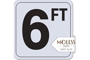 MOLESS 6FT Pool Depth Marker Stickers – 6x6″ Anti-Slip Vinyl Tile Stickers for Swimming Pool Safety Signs, Adhesive Pool Depth Markers for Decks, 6 FT (1 Pack)