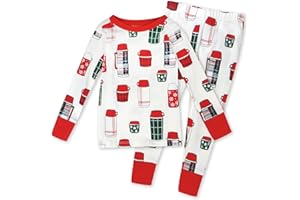 HonestBaby Holiday 2-Piece Pajamas Sleepwear PJs 100% Organic Cotton for Baby, Toddler, Kids