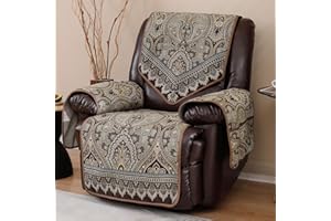 LUFEIJIASHI Recliner Chair Covers Non Slip Waterproof Large Recliner Covers for Leather Recliner,Electric Reclining Chair Covers for Living Room Dog Sofa Recliner Cover (FLKF-Brown)