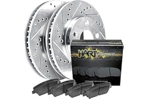 Hart Brakes Rear Brakes and Rotors Kit |Rear Brake Pads| Brake Rotors and Pads| Ceramic Brake Pads and Rotors |fits 2007-2021 Lexus LX570; Toyota Land Cruiser, Sequoia, Tundra