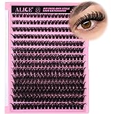 280Pcs Wispy Individual Lashes DIY Eyelash Extensions 8-16MM D-Curly Lash Extensions Lash Clusters 80D Cluster Eyelashes DIY 