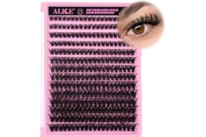 280Pcs Wispy Individual Lashes DIY Eyelash Extensions 8-16MM D-Curly Lash Extensions Lash Clusters 80D Cluster Eyelashes DIY at Home by ALICE