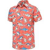 Men's Hawaiian Shirt Short Sleeve Casual Button Down Summer Tropical Beach Vacation Funny Shirts for Men