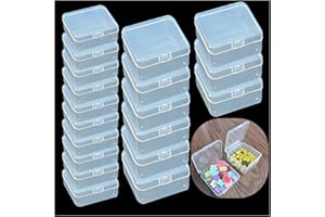 CHSZCHOMER Bead Organizers And Storage-19 Pcs Jewelry Organizers,Plastic Storage,Mini Clear Bead Storage,With Hinged Lid Clear Box,Zeiss Lens Wipes Box,Sewing,Sorter,Bead Holder Organizer
