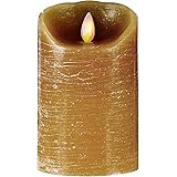 Mystique Flameless Candle, Taupe 5" Pillar, Real Wax Candle With Realistic Flickering Wick, Battery Operated, By Boston Wareh